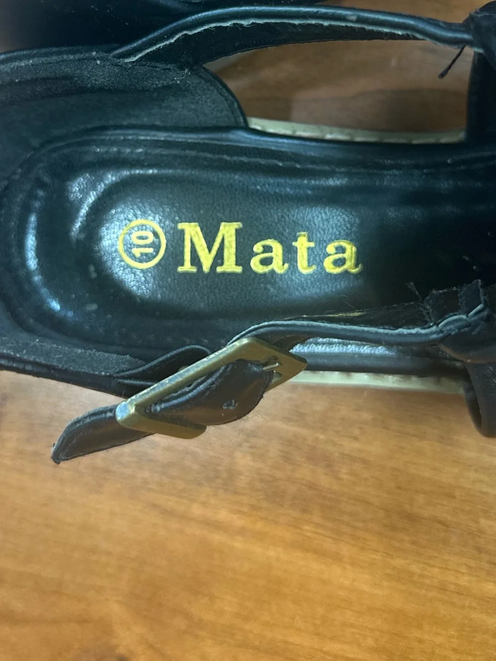 Mata Women's Western Black Laser-Cut Buckle Flats Boho Sz 10